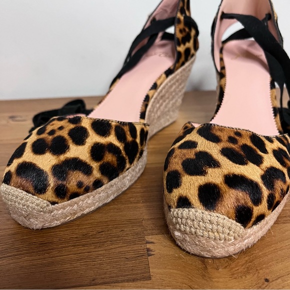 NWOT J.Crew Espadrille Wedges in Leopard Calf Hair - Picture 3 of 7